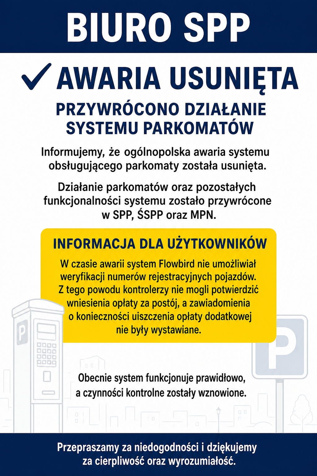 awaria zakończona