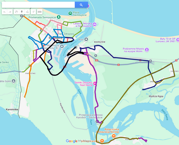 mapa linii